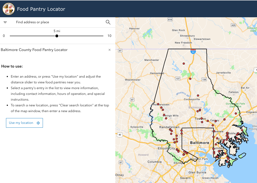 Baltimore County launches online tool to locate food pantries